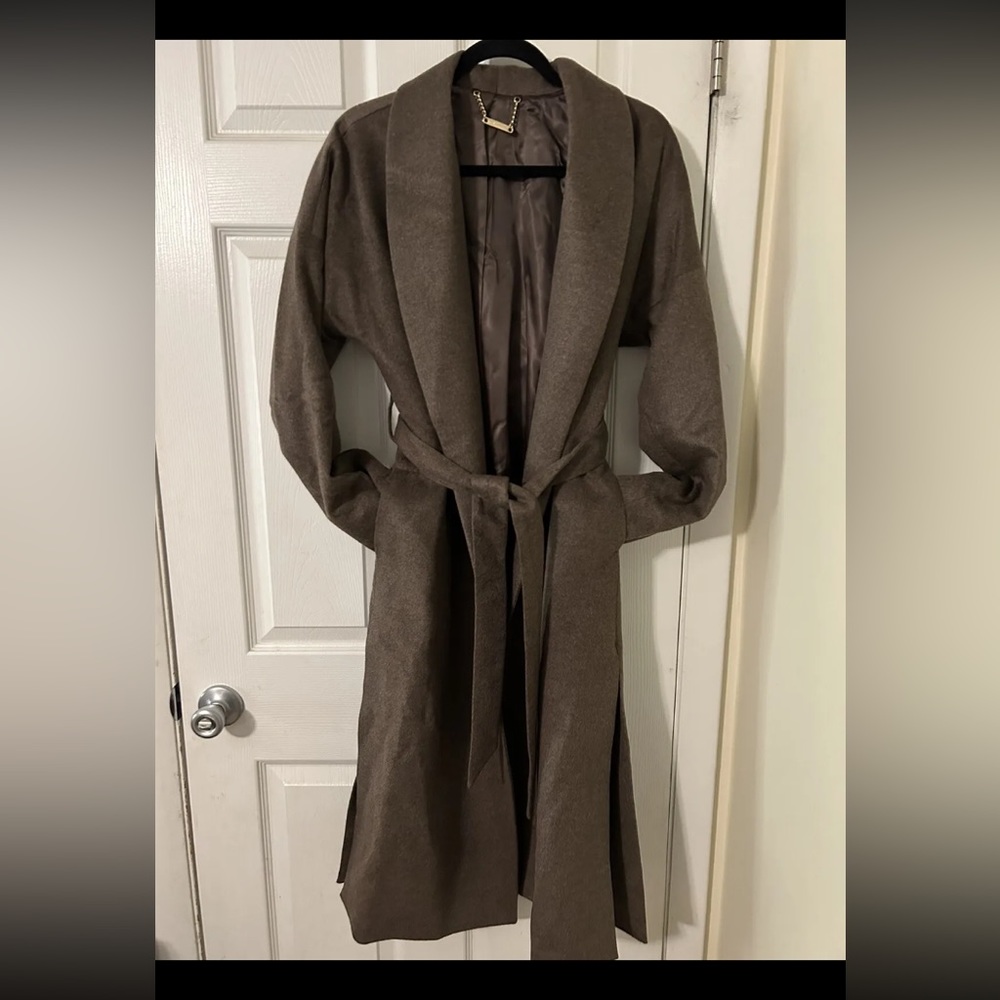 NWOT Gobi Mongolian 100% cashmere brown robe shawl wrap coat XXS
